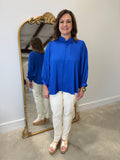 Satin Finish Blouse Blue