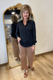Renuar Long Sleeve Black Blouse