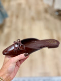 ShuShop Alexandra Flat Mule Brown Croc