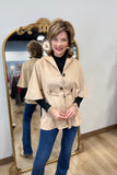 Boho Chic Caplet Sleeve Jacket Taupe