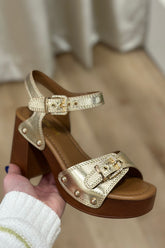 Yuzu Platform Sandal Gold