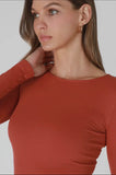 Butter Soft Long Sleeve Crew Neck Top Rust