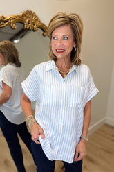 Boyfriend Blouse Blue Stripe