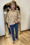 Umgee Leopard Boho Top Brown