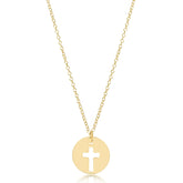 E Newton 16" Necklace Gold Blessed Crystal Charm