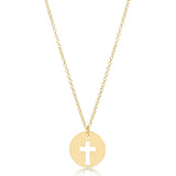 E Newton 16" Necklace Gold Blessed Crystal Charm