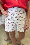 Renuar Woven Cherry Print Short