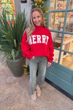 MERRY Mock Neck Sweatshirt Red