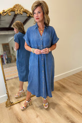 Denim Drop Waist Dress