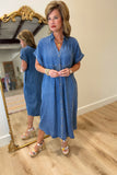 Denim Drop Waist Dress