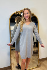 Renuar Knit Dress Heather Silver