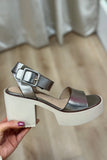 Naked Feet Iconoclast Double Strap Sandal Gunmetal