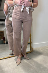 Charlie B Wide Leg Cropped Pant Desert