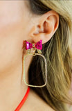 Taylor Shaye pink bow hoops rectangle