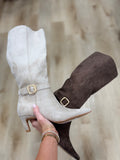 Diva Delicate Buckle Boot Beige