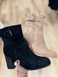 Cady 2 Buckle Boot Black Suede