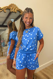 Polka Dot Prism Short Set Blue