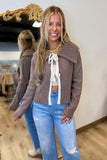 Tied in a Bow Cardigan Sweater Mocha