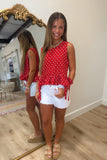 Pretty in Dots Top Red