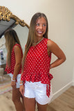 Pretty in Dots Top Red