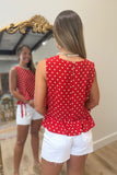 Pretty in Dots Top Red