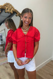 Tied Together Top Red