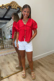 Tied Together Top Red