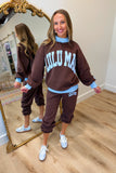 Lulu Mac Puff Jogger Pant Brown Light Blue