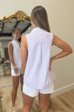 Lavender Lines V Neck Tank