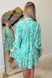 Paisley Prism Dress Green