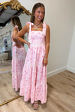 Garden Gathering Tie Midi Dress Pink