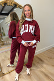 Lulu Mac Puff Jogger Pant Maroon White