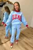Lulu Mac Puff Jogger Pant Light Blue Red