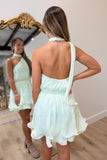 Pastel Promises Neck Wrap Dress Mint