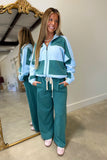 Sunday Slowdown Striped Set Teal/Blue