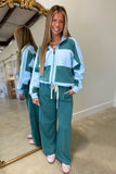 Sunday Slowdown Striped Set Teal/Blue