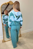 Sunday Slowdown Striped Set Teal/Blue