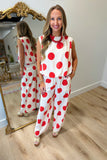 Desiring Dots Pant Set Red