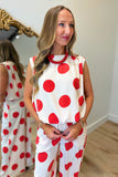 Desiring Dots Pant Set Red