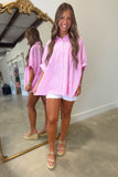 Dinner Down Town Oversized Top Pink