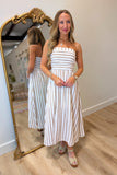 Natural Luxe Strapless Midi Dress