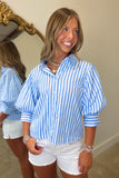 Augusta Stripe Blouse Blue