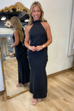 Formal Attire Halter Bow Dress Black