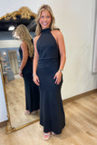 Formal Attire Halter Bow Dress Black