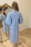 Umgee Harvest Special Dress Navy Plaid