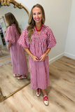 Umgee Harvest Special Dress Red Plaid