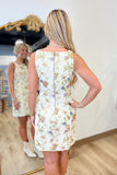 Rose Jacquard Mini Dress