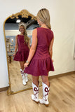 Maroon Muse Dress W Bow