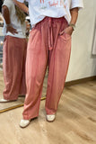 Tyler Mineral Wash Barrel Pants Rust