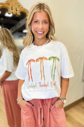 Grateful Thankful Blessed Graphic Tee White